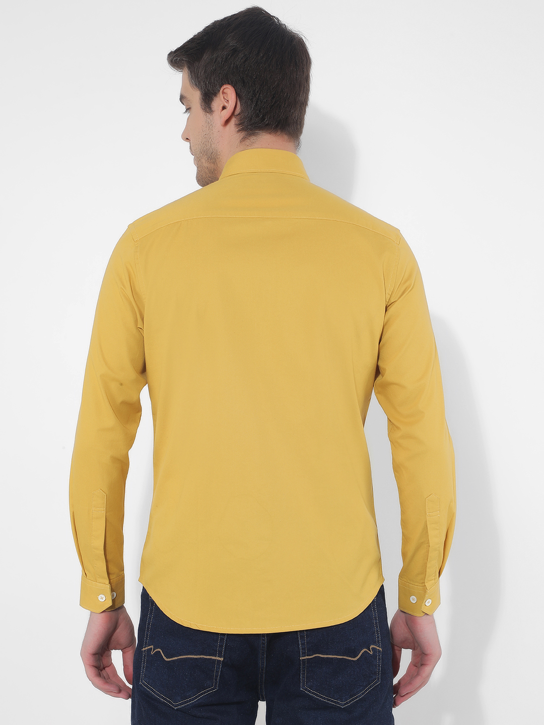 Numero Uno Men Solid Yellow Shirt
